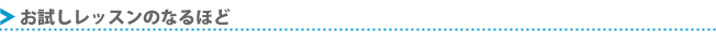 お試しレッスンのなるほど
