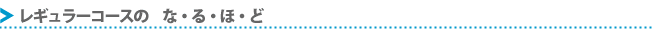 レギュラーコースのなるほど